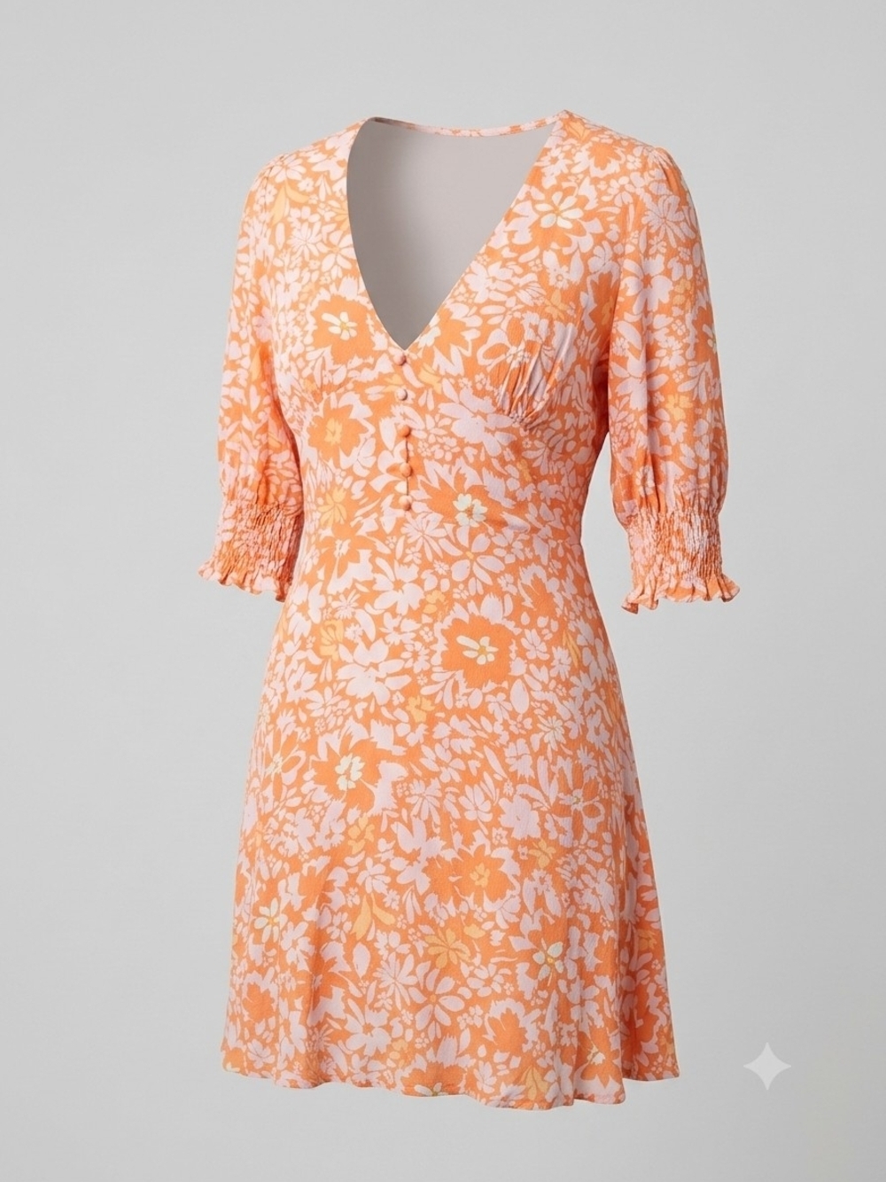 MINKPINK Marli Floral Mini Dress Orange Size Medium NWT